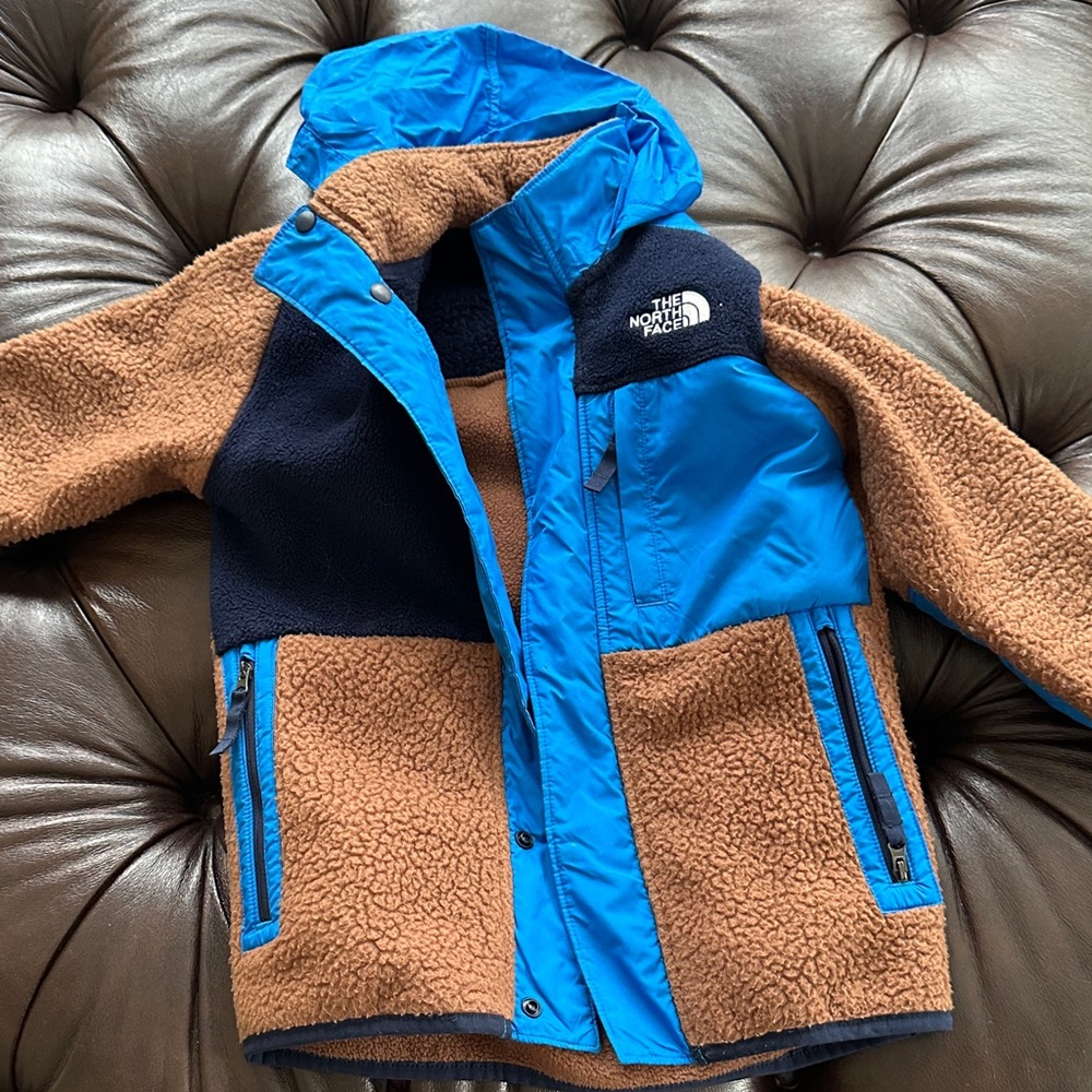 The North Face Blue and Tan Fleece Jacket